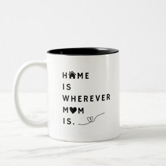 Taza Bicolor Hogar Es Donde Está Mamá – Regalo Para Mamá