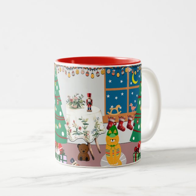 Taza Bicolor Hogar para el Ilustracion de vacaciones (Anverso derecho)