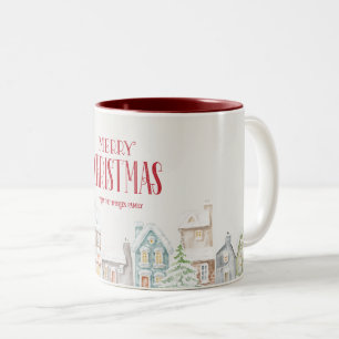 Taza Bicolor Hogares de invierno de Navidad acogedores
