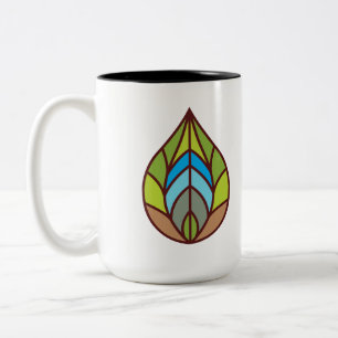 Taza Bicolor Hoja de vidrio teñido personalizada Eco