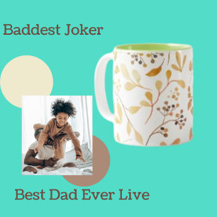 Taza Bicolor Hojas botánicas Impresión de flores Petal