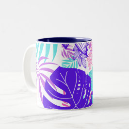 Taza Bicolor Hojas Coloreadas
