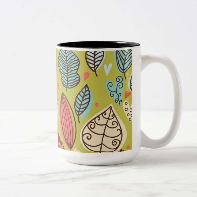 Taza Bicolor Hojas coloridas (Derecha)