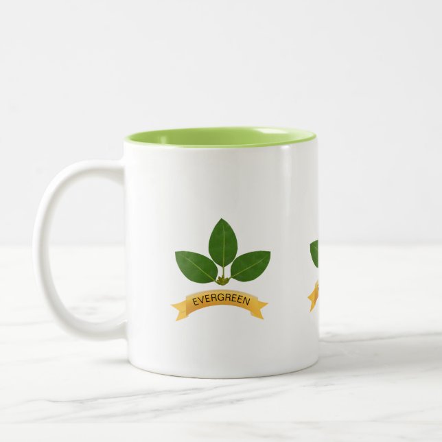 Taza Bicolor Hojas de la bahía verde (Izquierda)
