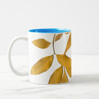 Taza Bicolor Hojas de oro