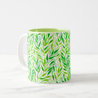 Taza Bicolor Hojas de peluca.
