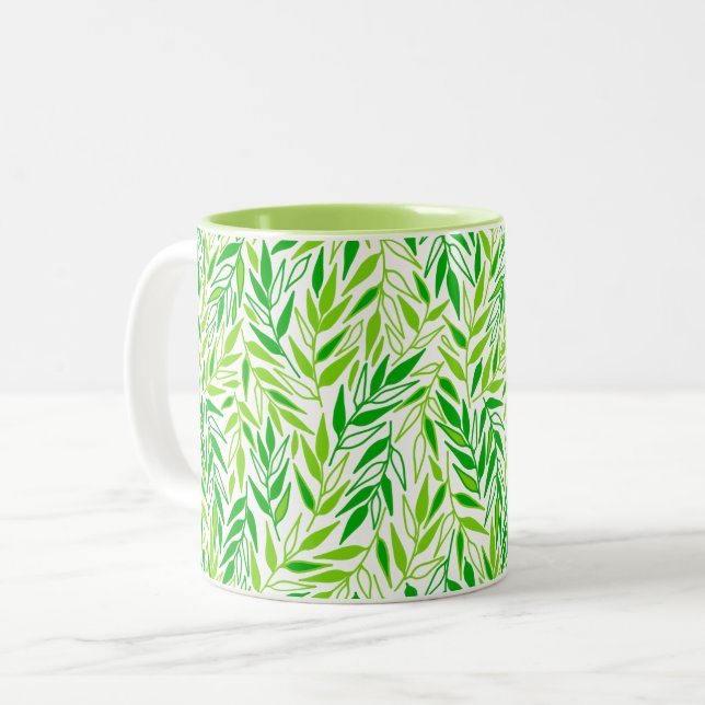 Taza Bicolor Hojas de peluca. (Anverso izquierdo)
