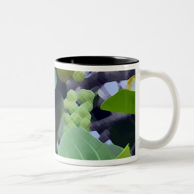 Taza Bicolor Hojas Esculturales Abstractas  (Derecha)