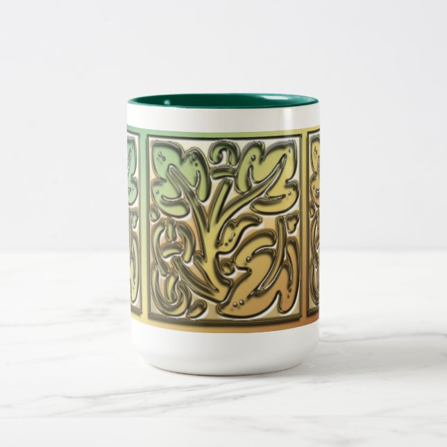 Taza Bicolor Hojas ornamentales (Centro)