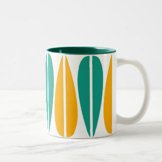 Taza Bicolor Hojas retro - Amber y Aqua
