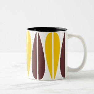Taza Bicolor Hojas retro - Amber y Dark Brown