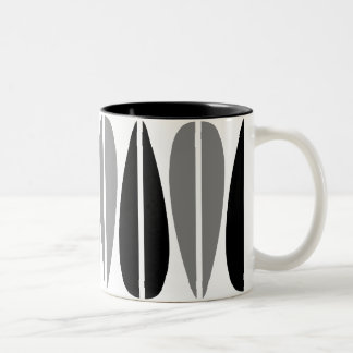 Taza Bicolor Hojas retro - Negro y gris