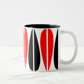 Taza Bicolor Hojas retro - Rojo y Negro
