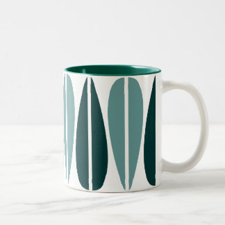 Taza Bicolor Hojas retro - Verde oceánico y verde oscuro