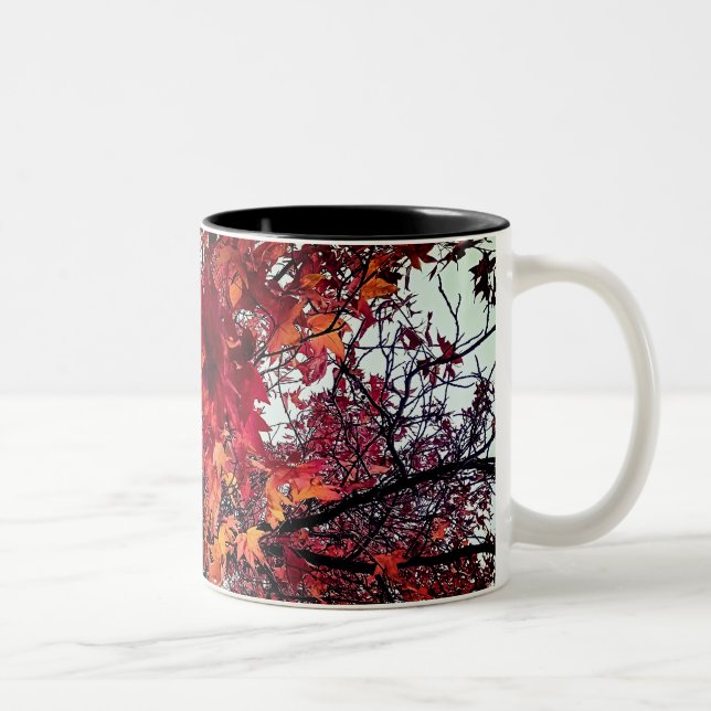 Taza Bicolor Hojas rojas y naranjas (Derecha)