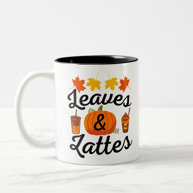 Taza Bicolor Hojas y Latte Otoño (Izquierda)