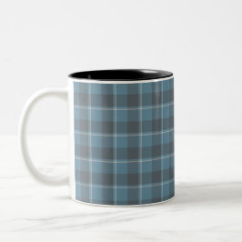 Taza Bicolor Hoki Blue and Shuttle Gray Plaid