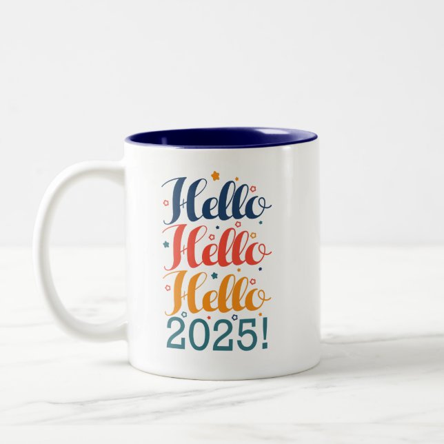 Taza Bicolor Hola 2025 (Izquierda)