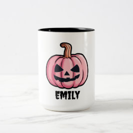 Taza Bicolor Hola calabaza Halloween nombre personalizado