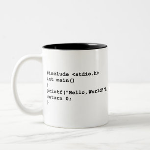 Taza Bicolor Hola codificación de programación del lenguaje del