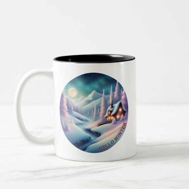 Taza Bicolor Hola invierno (Izquierda)