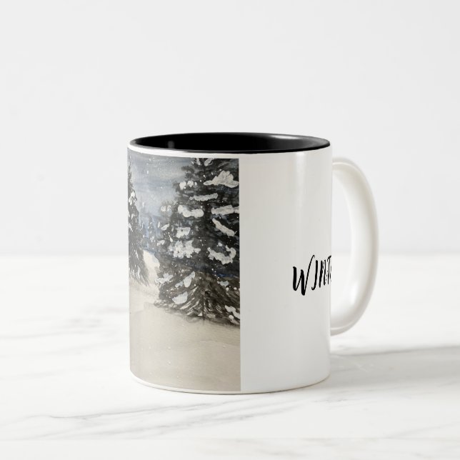 Taza Bicolor Hola invierno Classic Mug, 11 oz (Anverso derecho)