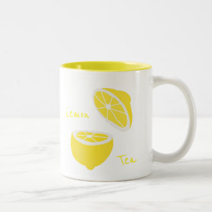 Taza Bicolor Hola Lemon, fruta amarilla moderna
