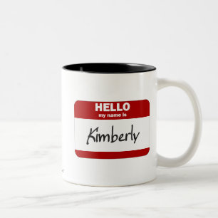 Taza Bicolor Hola mi nombre es Kimberly (roja)