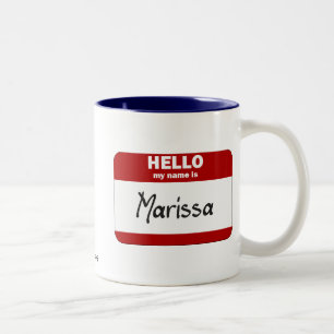 Taza Bicolor Hola mi nombre es Marissa (rojo)
