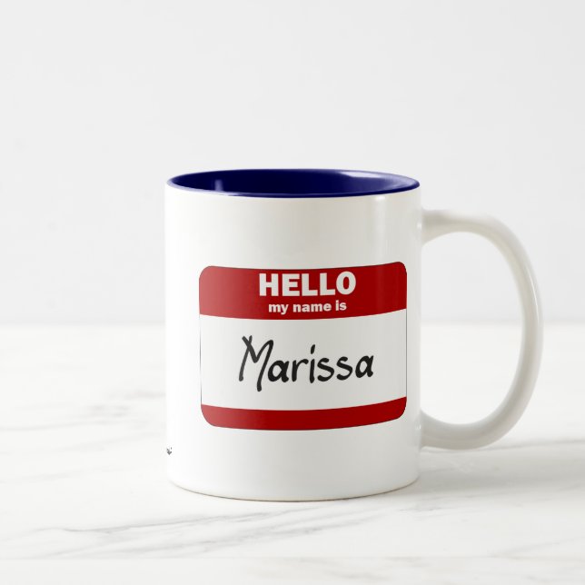 Taza Bicolor Hola mi nombre es Marissa (rojo) (Derecha)