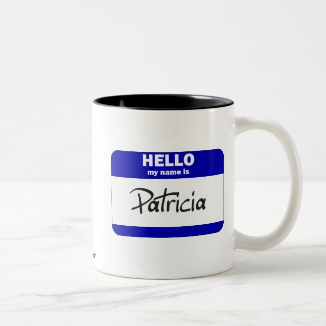 Taza Bicolor Hola mi nombre es Patricia (azul) (Derecha)