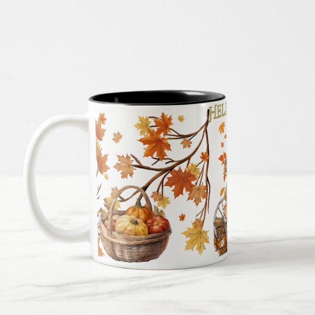 Taza Bicolor Hola otoño (Izquierda)