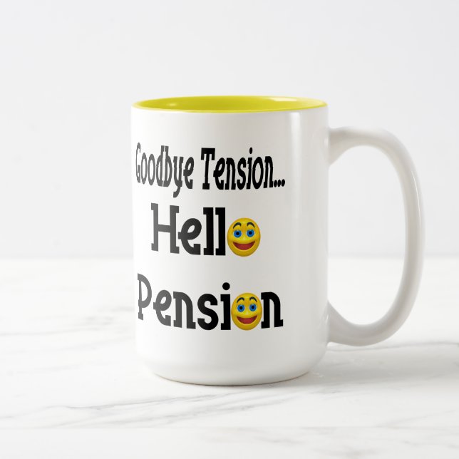 Taza Bicolor Hola pensión de retiro (Derecha)