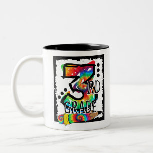 Taza Bicolor Hola, profesora de tercer grado, tie Dye Back T