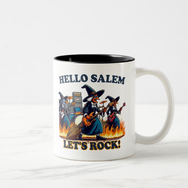 Taza Bicolor Hola Salem Massachusetts Witch Rock Band (Derecha)