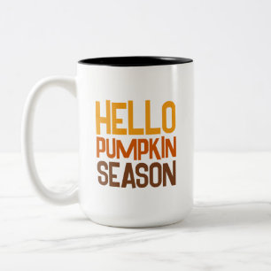 Taza Bicolor Hola Temporada de Calabazas