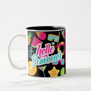 Taza Bicolor Hola verano de dos tonos café Mug