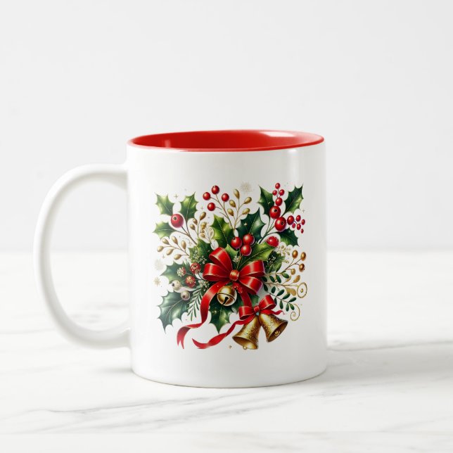 Taza Bicolor Holiday Holly Coffee Mug (Izquierda)