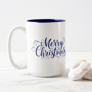 Taza Bicolor Holiday Merry Christmas Coffee Mug