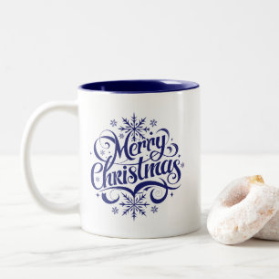 Taza Bicolor Holiday Merry Christmas Coffee Mug