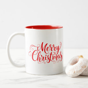 Taza Bicolor Holiday Merry Christmas Coffee Mug