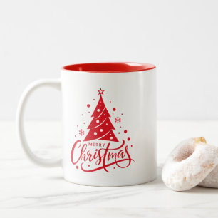 Taza Bicolor Holiday Merry Christmas Coffee Mug