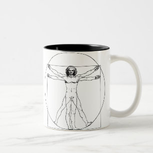 Taza Bicolor Hombre de da Vinci Vitruvian