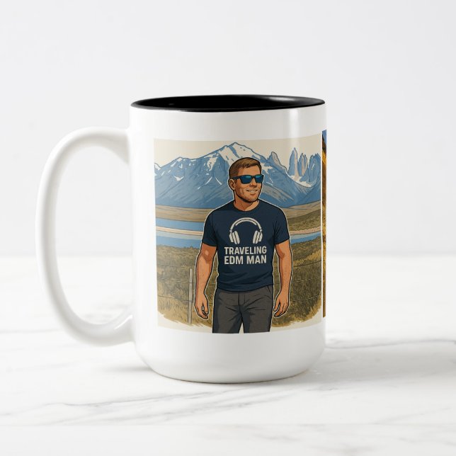 Taza Bicolor Hombre de EDM viajero (Izquierda)