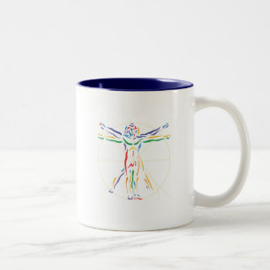 Taza Bicolor Hombre de la anatomía de DaVinci en los colores d