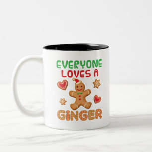 Taza Bicolor Hombre de pan de jengibre a todos le gusta el jeng