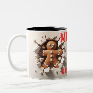 Taza Bicolor Hombre de pan de jengibre brillante