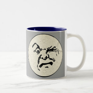 Taza Bicolor Hombre Enojado en la Cara de la Luna
