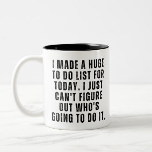 Taza Bicolor Hombre Productivo, Hice Una Enorme Lista Por Hoy