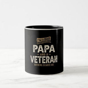Taza Bicolor Hombre, soy papá, papá y un veterano cómico